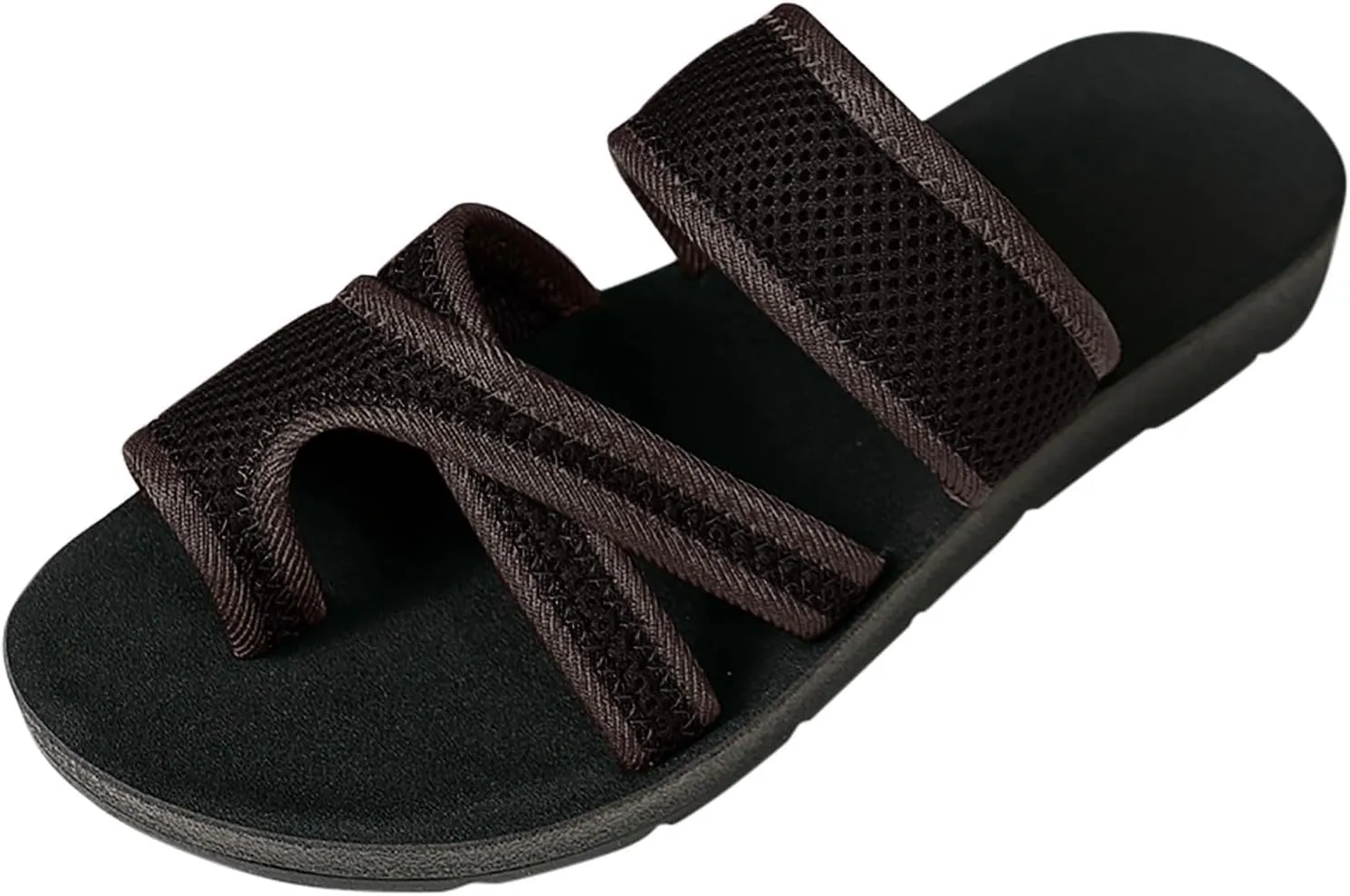 2024 Women's Hollow Mesh Slide Sandals - Dressy Summer Flats Orthopedic Arch Support Slip On Breathable Mesh Sandals