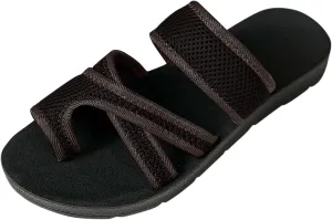 2024 Women's Hollow Mesh Slide Sandals - Dressy Summer Flats Orthopedic Arch Support Slip On Breathable Mesh Sandals