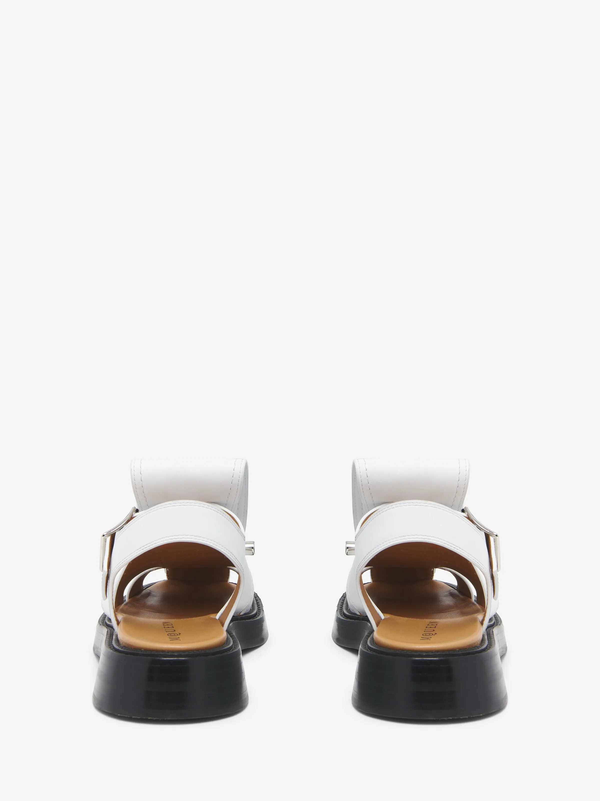 Alexander McQueen T-Bar Caged Sandal in White
