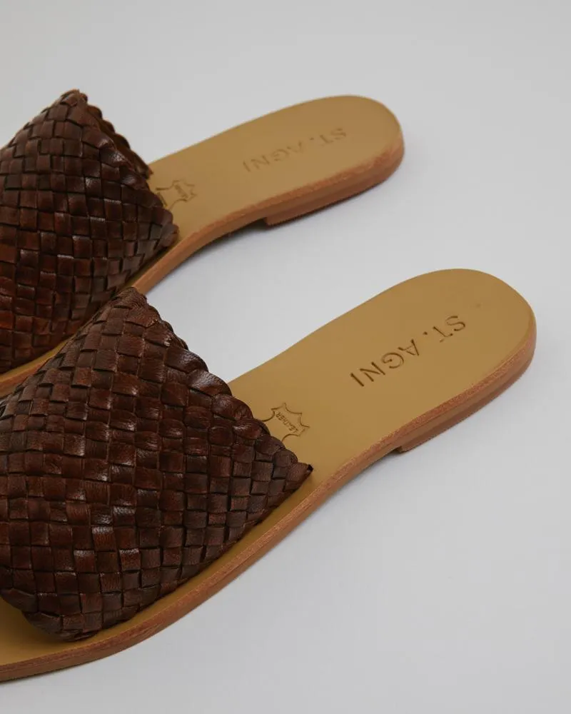 Alice Woven Slide in Antique Tan