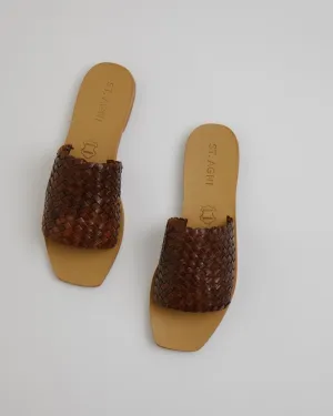 Alice Woven Slide in Antique Tan