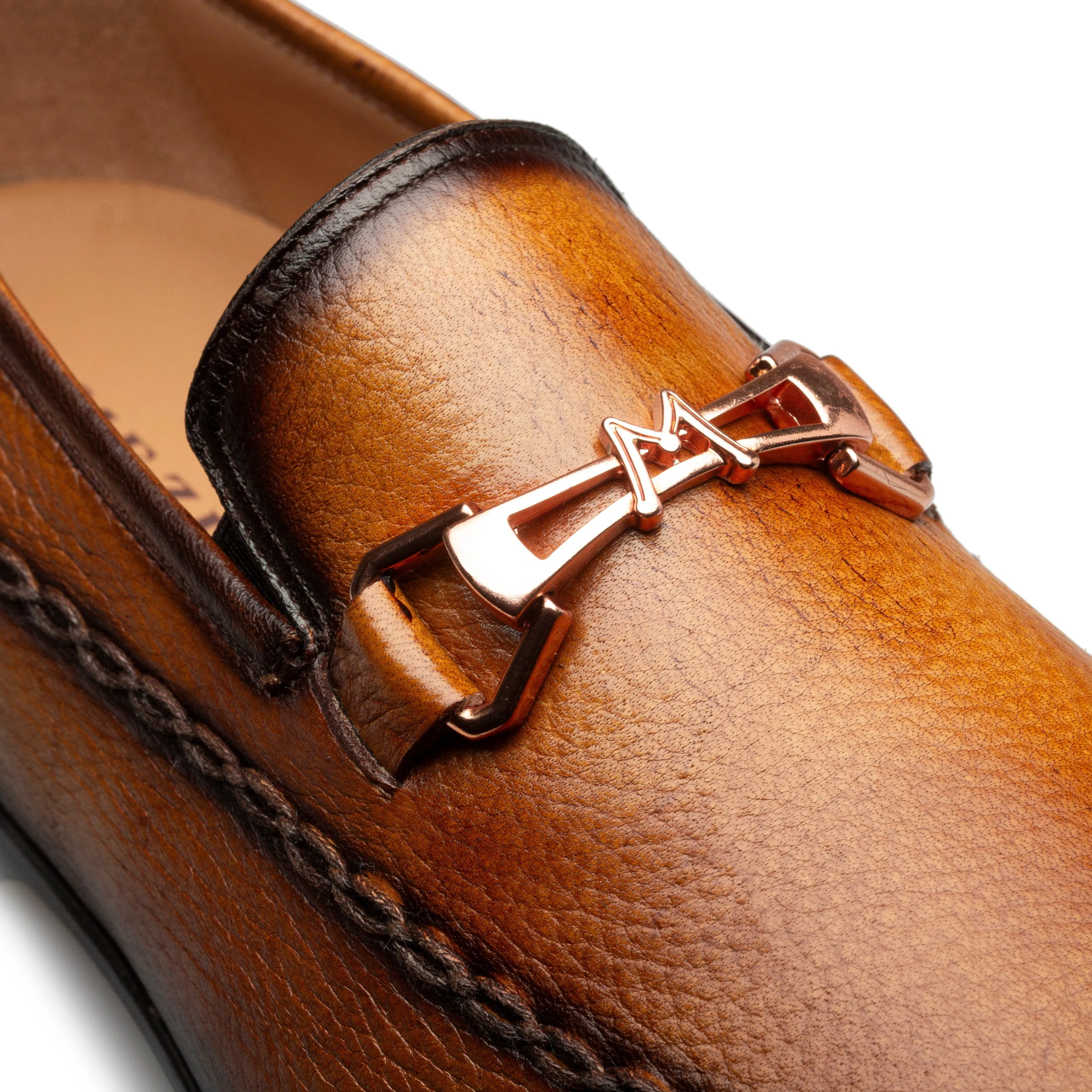 Apron Toe Deerskin Bit Loafer