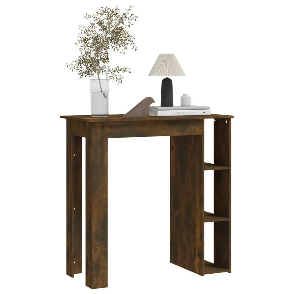 Bar Table with Shelf Smoked Oak 102x50x103.5 cm Chipboard