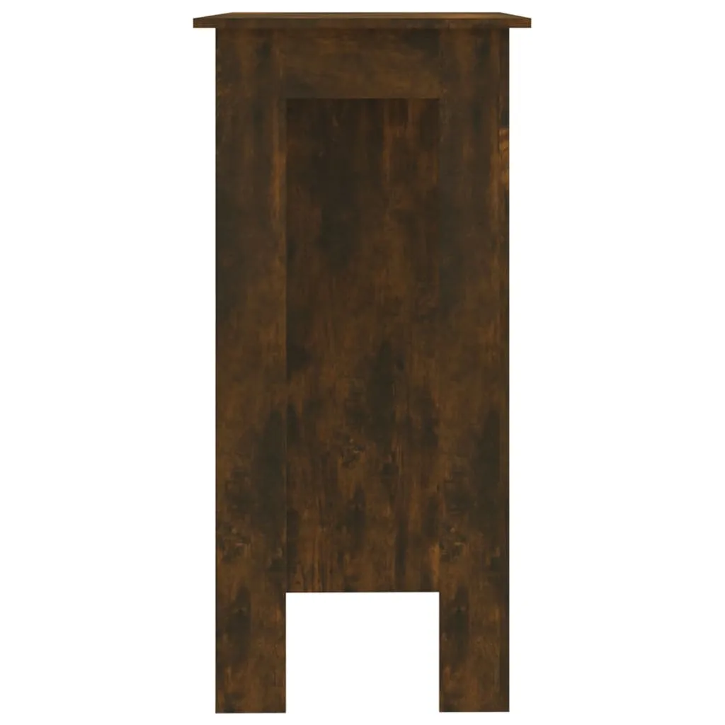 Bar Table with Shelf Smoked Oak 102x50x103.5 cm Chipboard