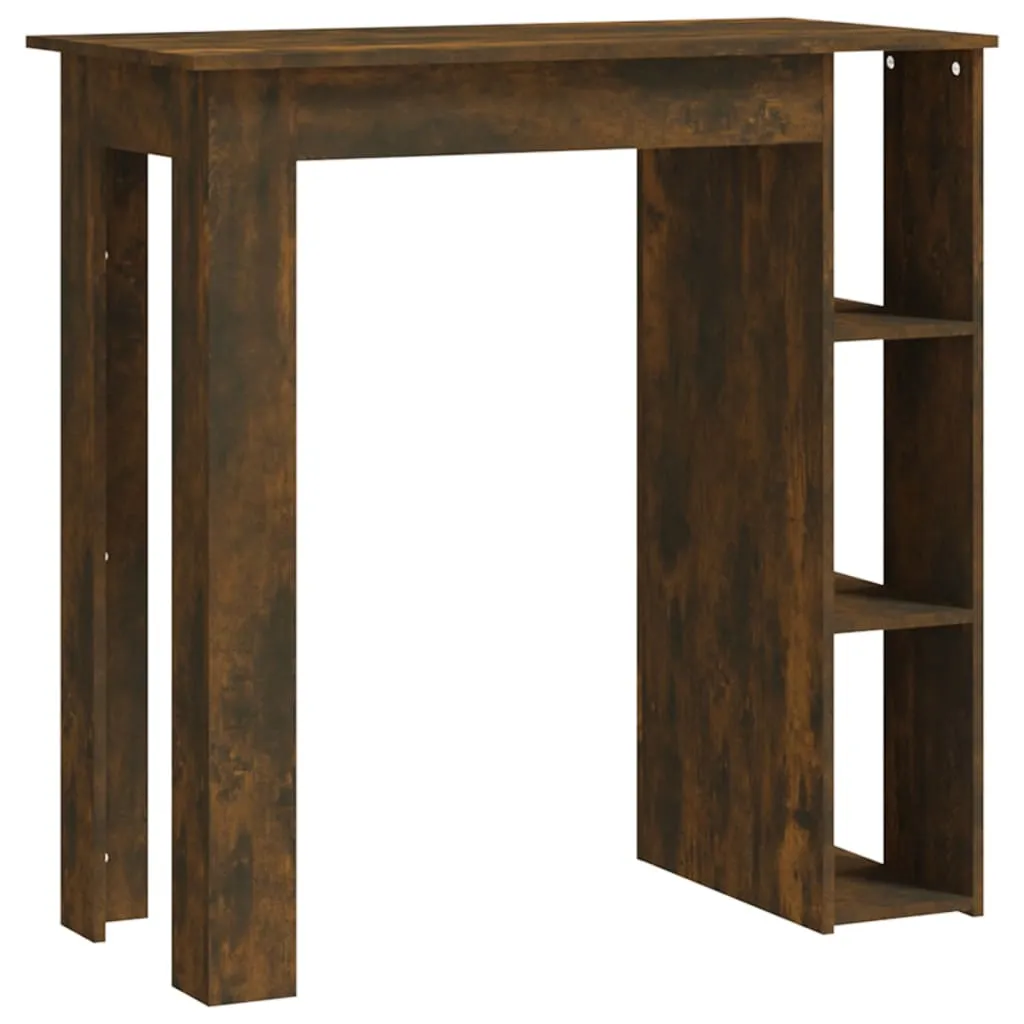 Bar Table with Shelf Smoked Oak 102x50x103.5 cm Chipboard