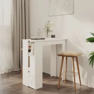Bar Table with Shelf White 102x50x103.5 cm Chipboard