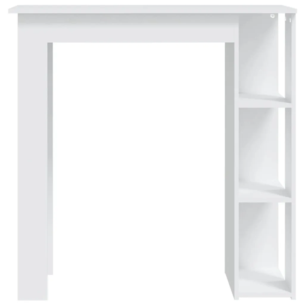 Bar Table with Shelf White 102x50x103.5 cm Chipboard