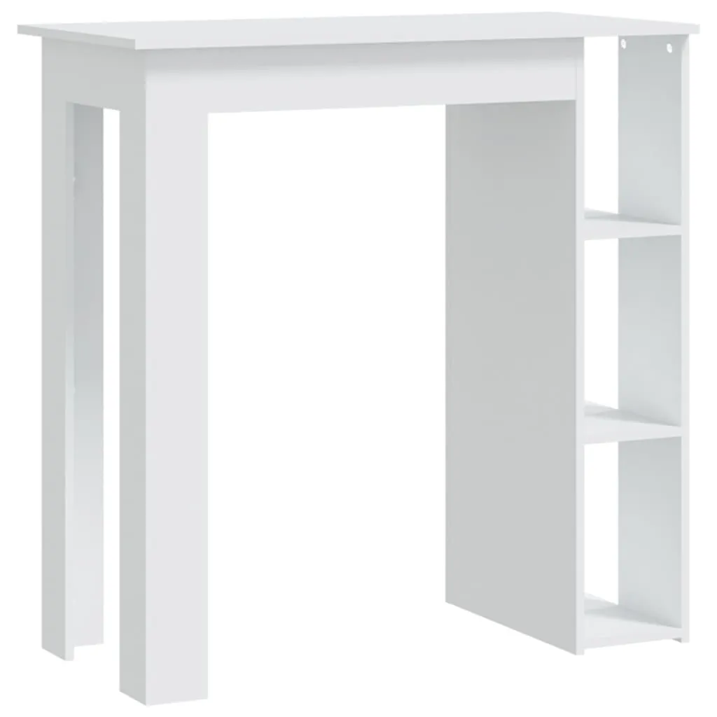 Bar Table with Shelf White 102x50x103.5 cm Chipboard