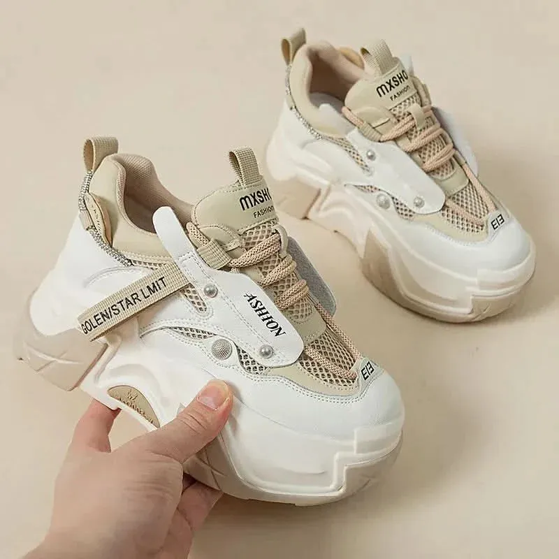 Beige Sneakers | Air Mesh Shoes for Women