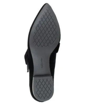 BELLA VITA Womens Black Mary Jane Padded Virginia Ii Pointed Toe Buckle Flats Shoes N