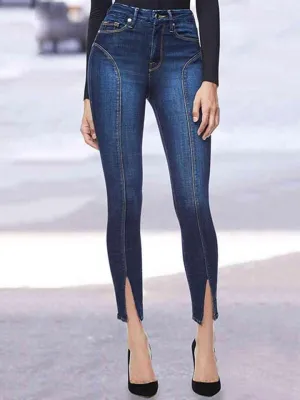 Buttoned Slit Jeans