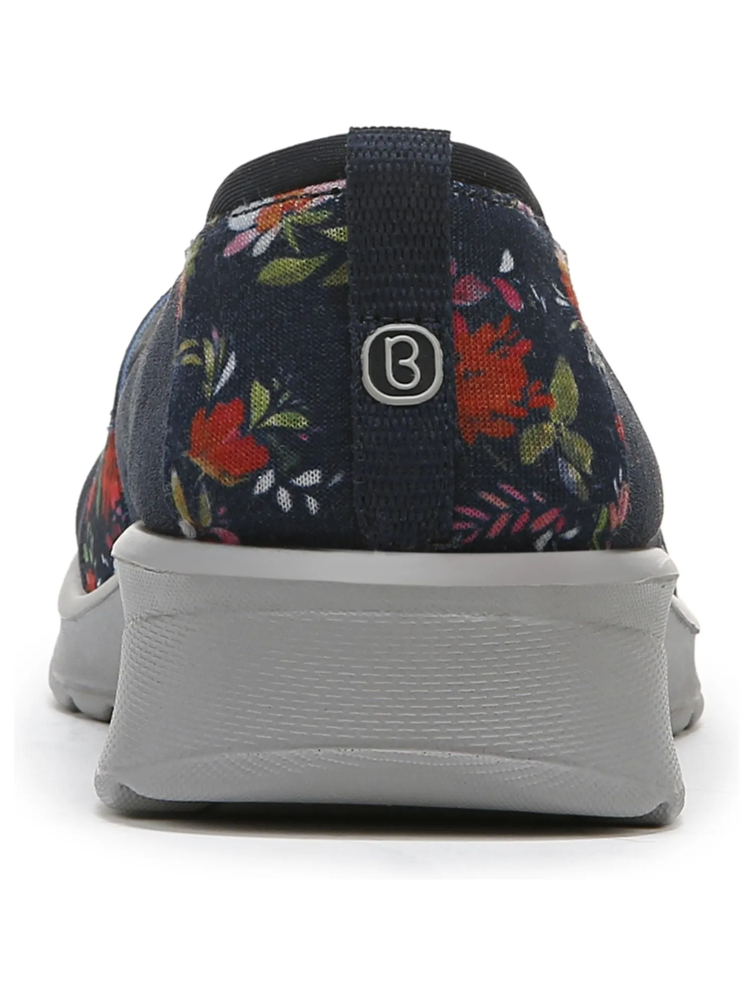 BZEES Womens Navy Mixed Media Lightweight Back Pull-Tabs Arch Support Padded Gracie Round Toe Slip On Flats Shoes M