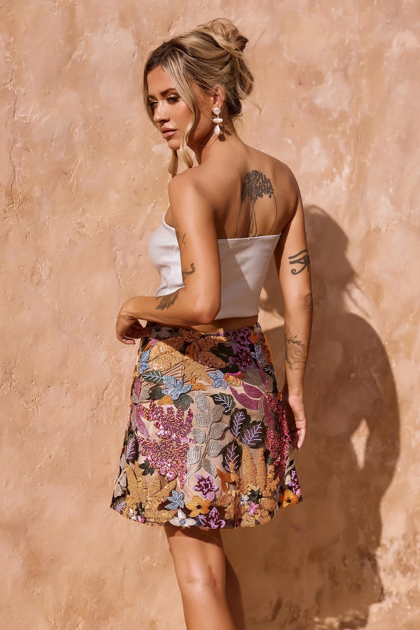 Cabo Mini Skirt - Black Multi