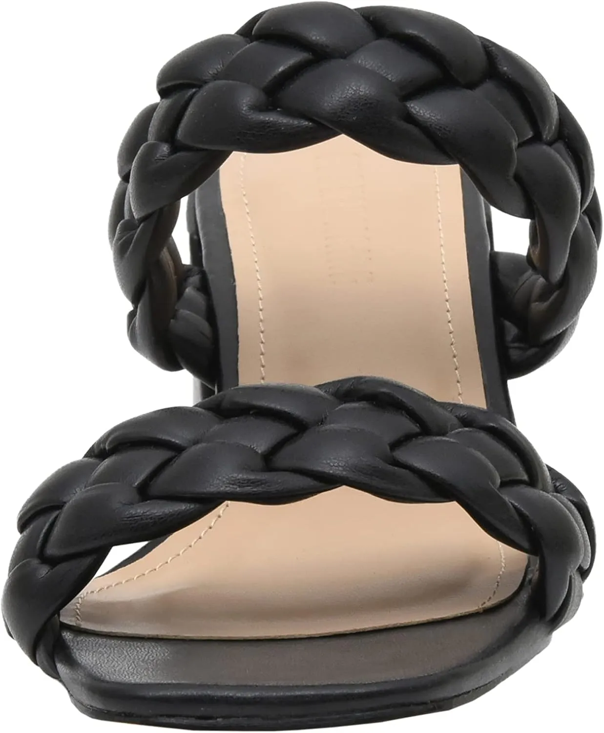 CUSHIONAIRE Women's Onyx braided Heel Sandal  Memory Foam, Wide Widths Available