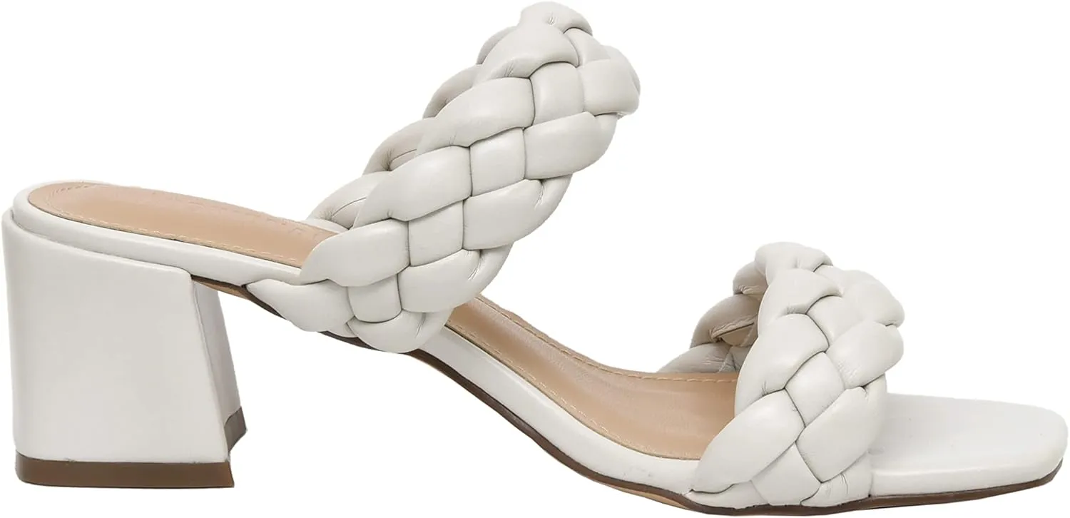 CUSHIONAIRE Women's Onyx braided Heel Sandal  Memory Foam, Wide Widths Available