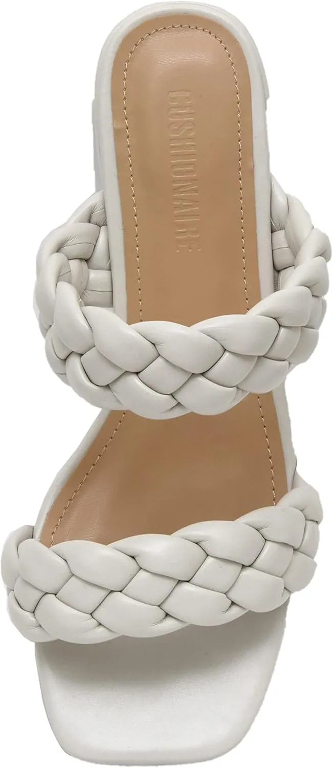 CUSHIONAIRE Women's Onyx braided Heel Sandal  Memory Foam, Wide Widths Available