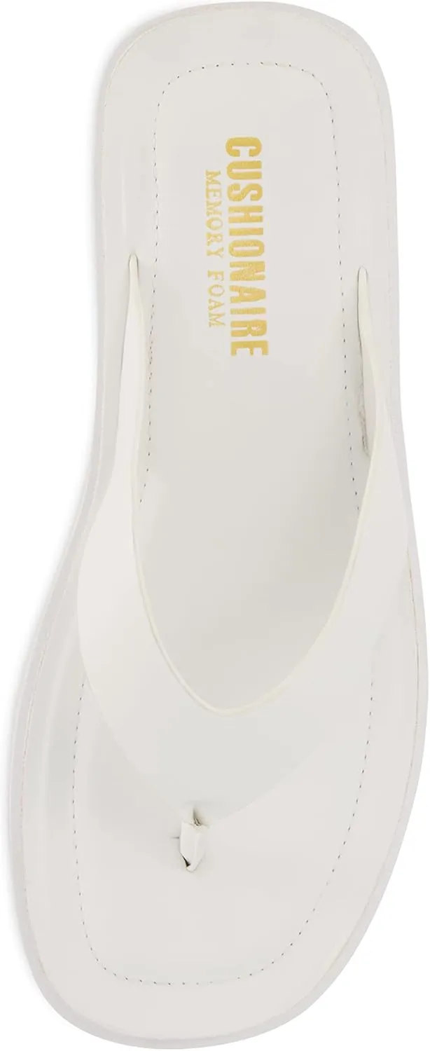 CUSHIONAIRE Women's Pippin thong platform sandal with  Memory Foam