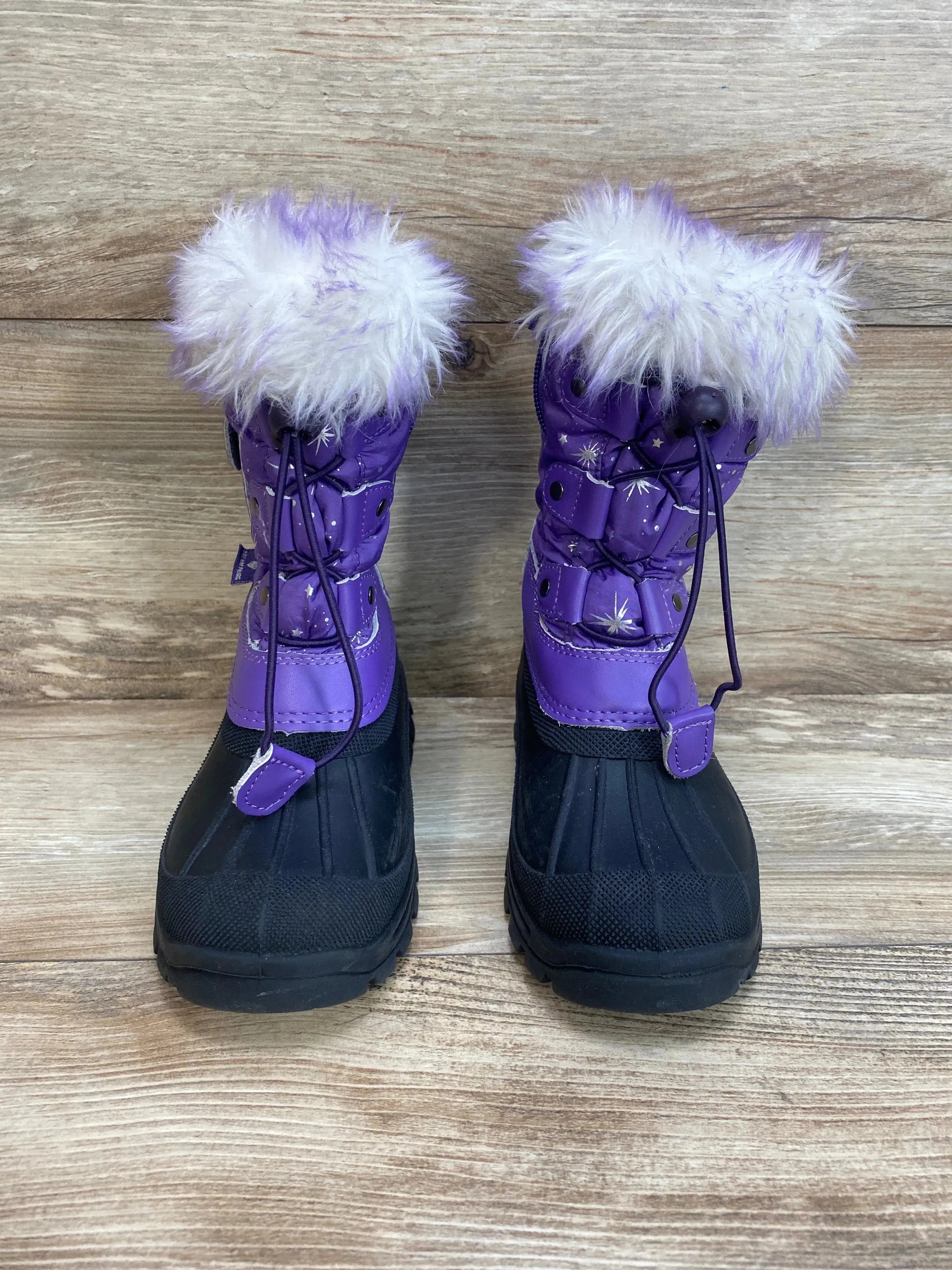Dream Pairs Girls Faux Fur Winter Snow Boots Purple Sz 12c