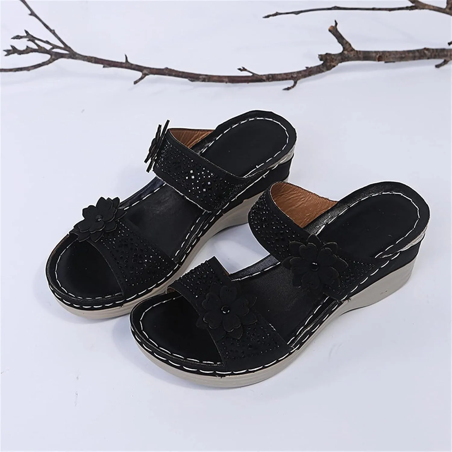 Eduavar Sandals for Women Dressy Summer, Womens Sandals Dressy Comfortable Sandals Open Toe Slip On Walking Sandals Shoes