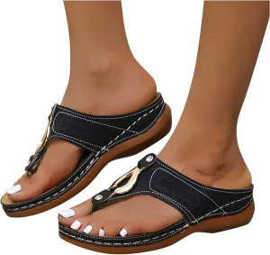 Eduavar Sandals Women, Sandals Women Dressy Summer Comfy Flip Flops Sandals Breathable Open Toe Flat Sandals