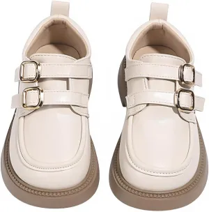 Ellniges]Girls ss Style Loafers British Fashion Leather Shoes for Kids | Soft Anti-Slip Sole & Skin-Friendly Design | -Season Black Loafers for Party/School/Daily Wear