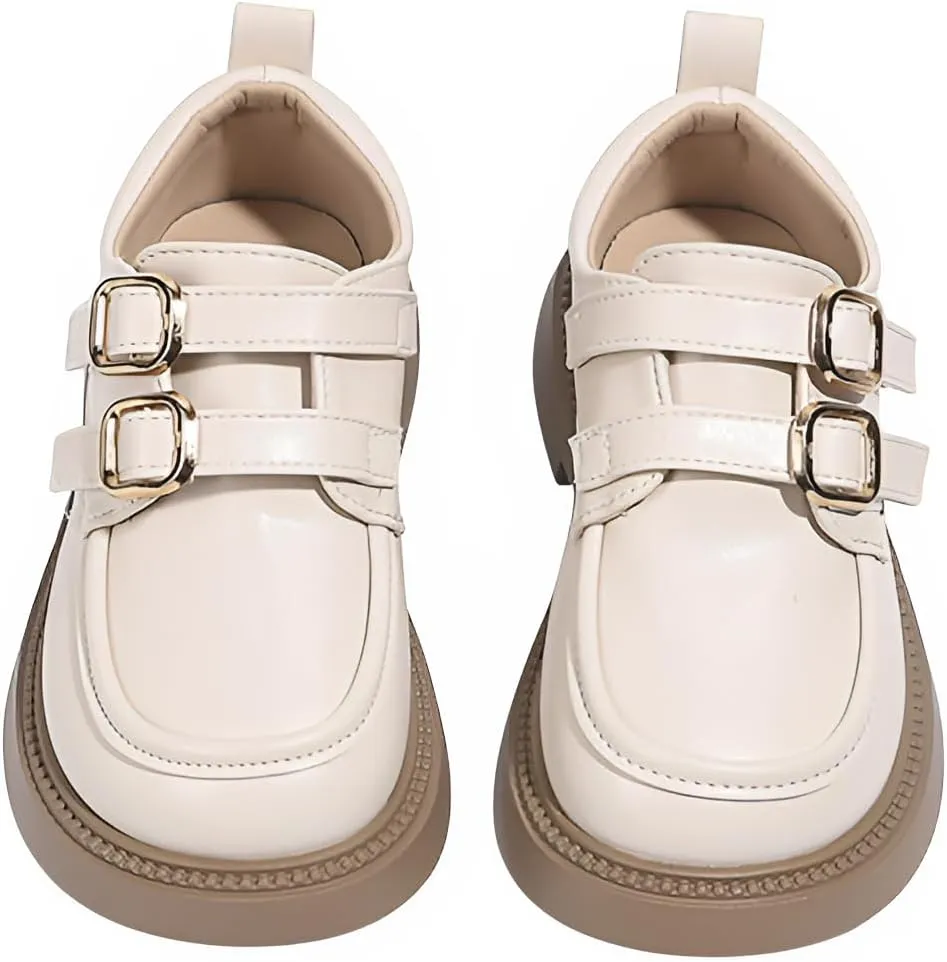 Ellniges]Girls ss Style Loafers British Fashion Leather Shoes for Kids | Soft Anti-Slip Sole & Skin-Friendly Design | -Season Black Loafers for Party/School/Daily Wear