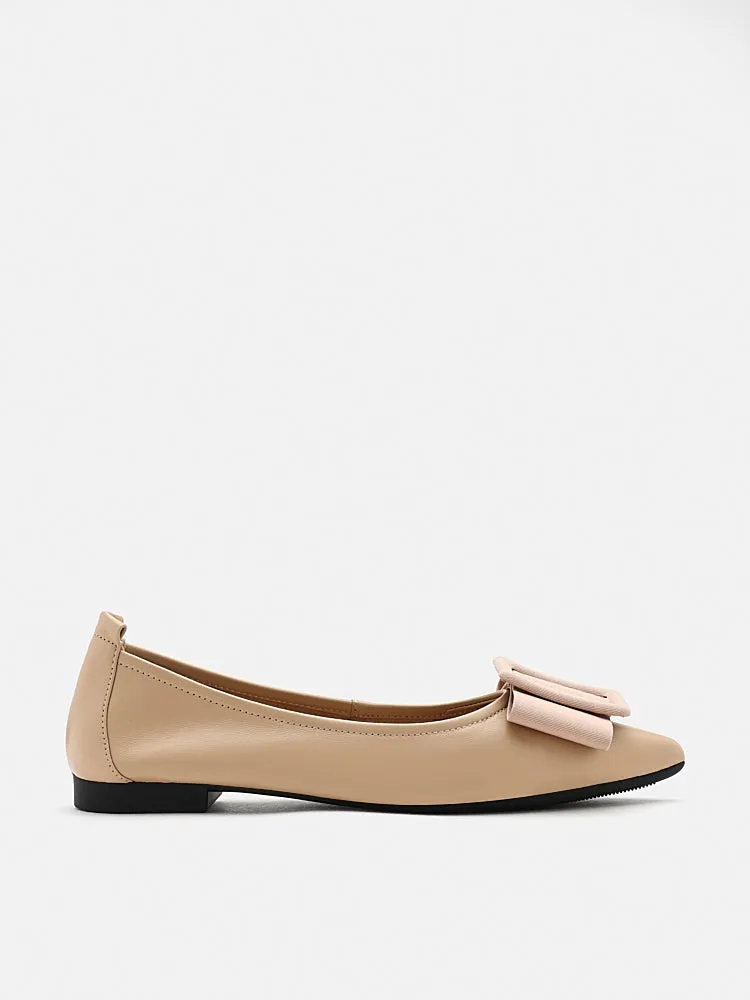 Elyse Bow Buckled Pointed Toe Flats