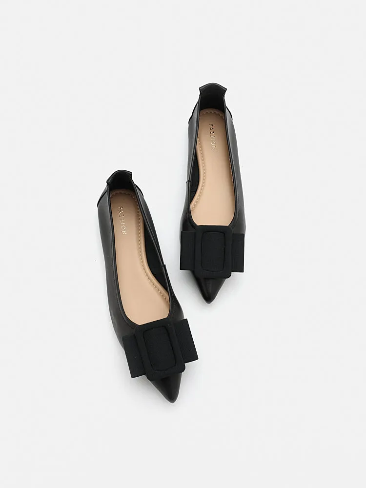 Elyse Bow Buckled Pointed Toe Flats