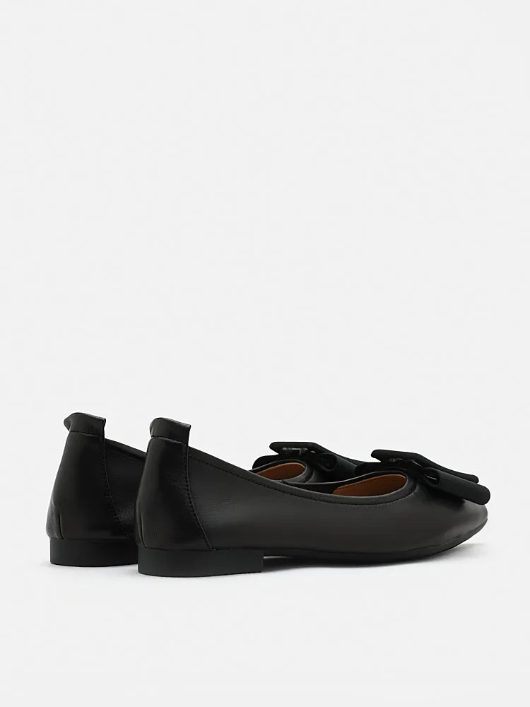Elyse Bow Buckled Pointed Toe Flats