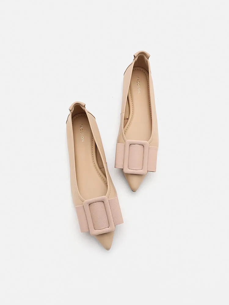Elyse Bow Buckled Pointed Toe Flats