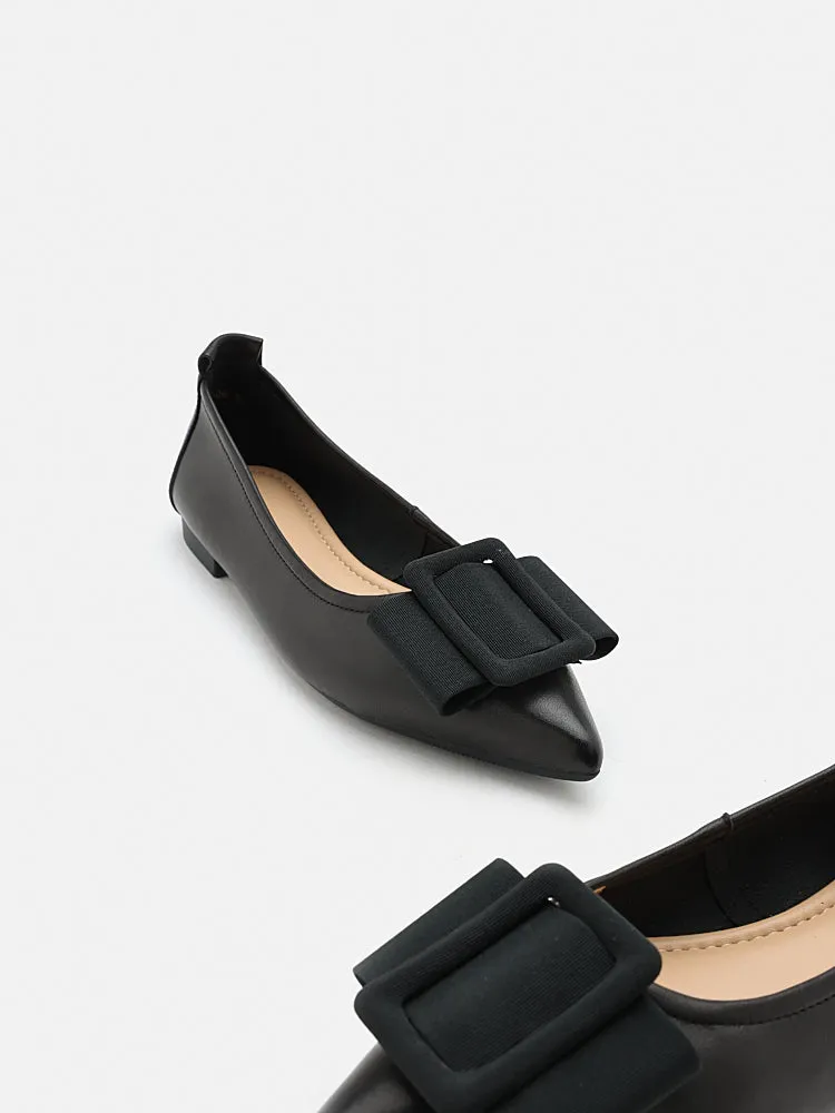 Elyse Bow Buckled Pointed Toe Flats