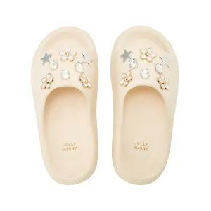 Farid Crystal Platform Sandals Ivory