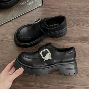 Faux Leather Platform Loafers