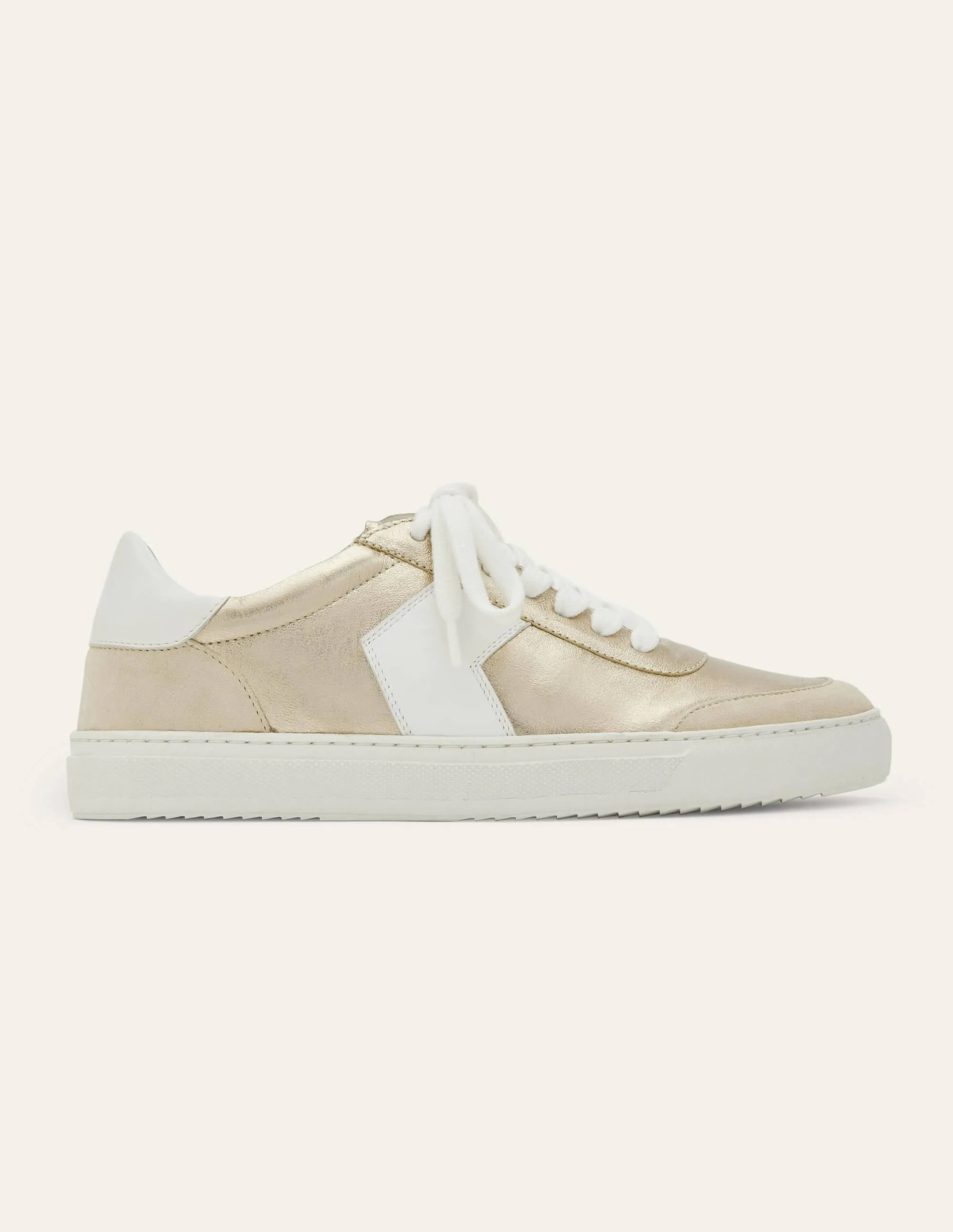 Helen Chevron Trainers-Metallic Gold