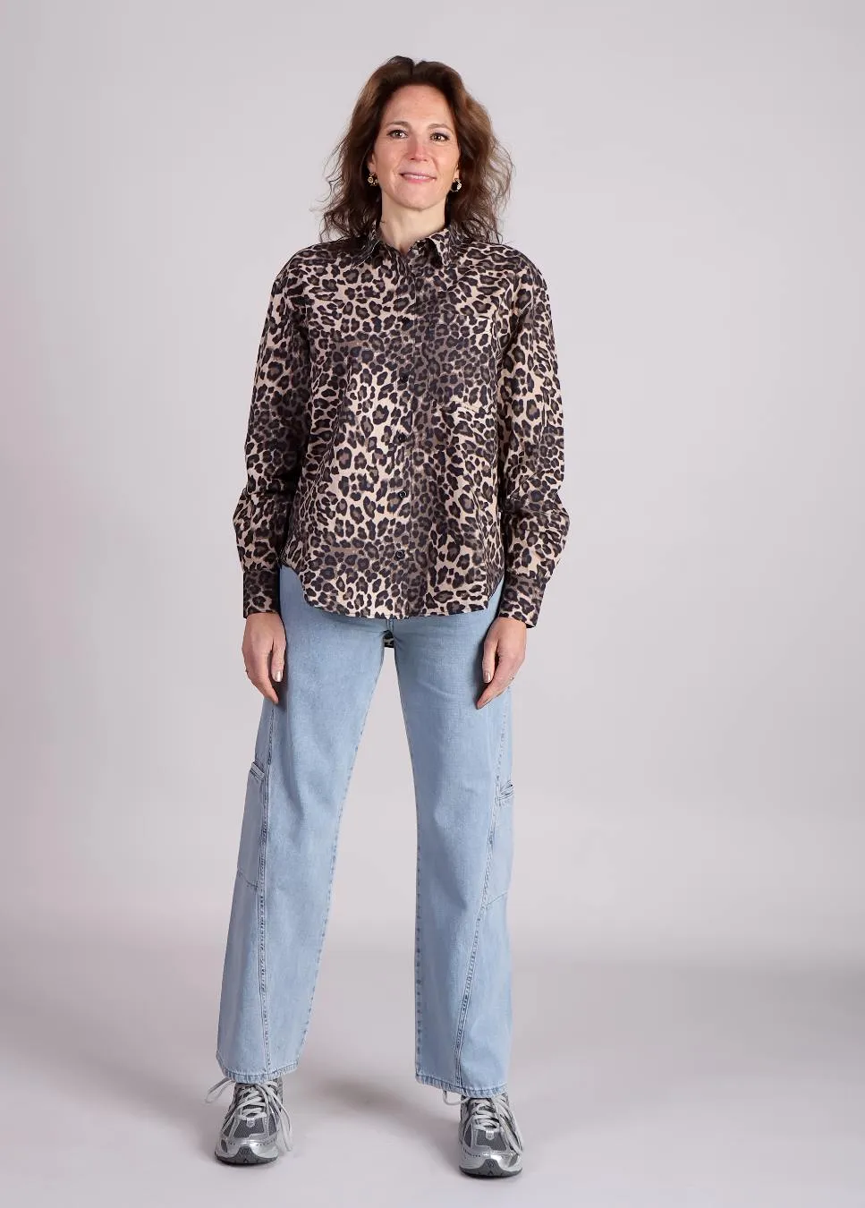 Homage Farrah jeans straight leg met zijzakken Blauw
