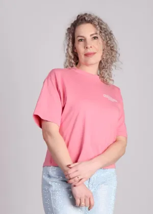 Homage Oversized Tee met logo Roze