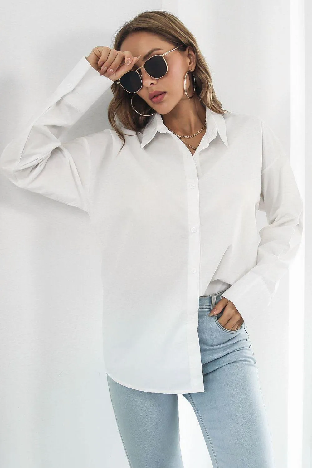 Intimidating Aura Collared Oversized Shirt