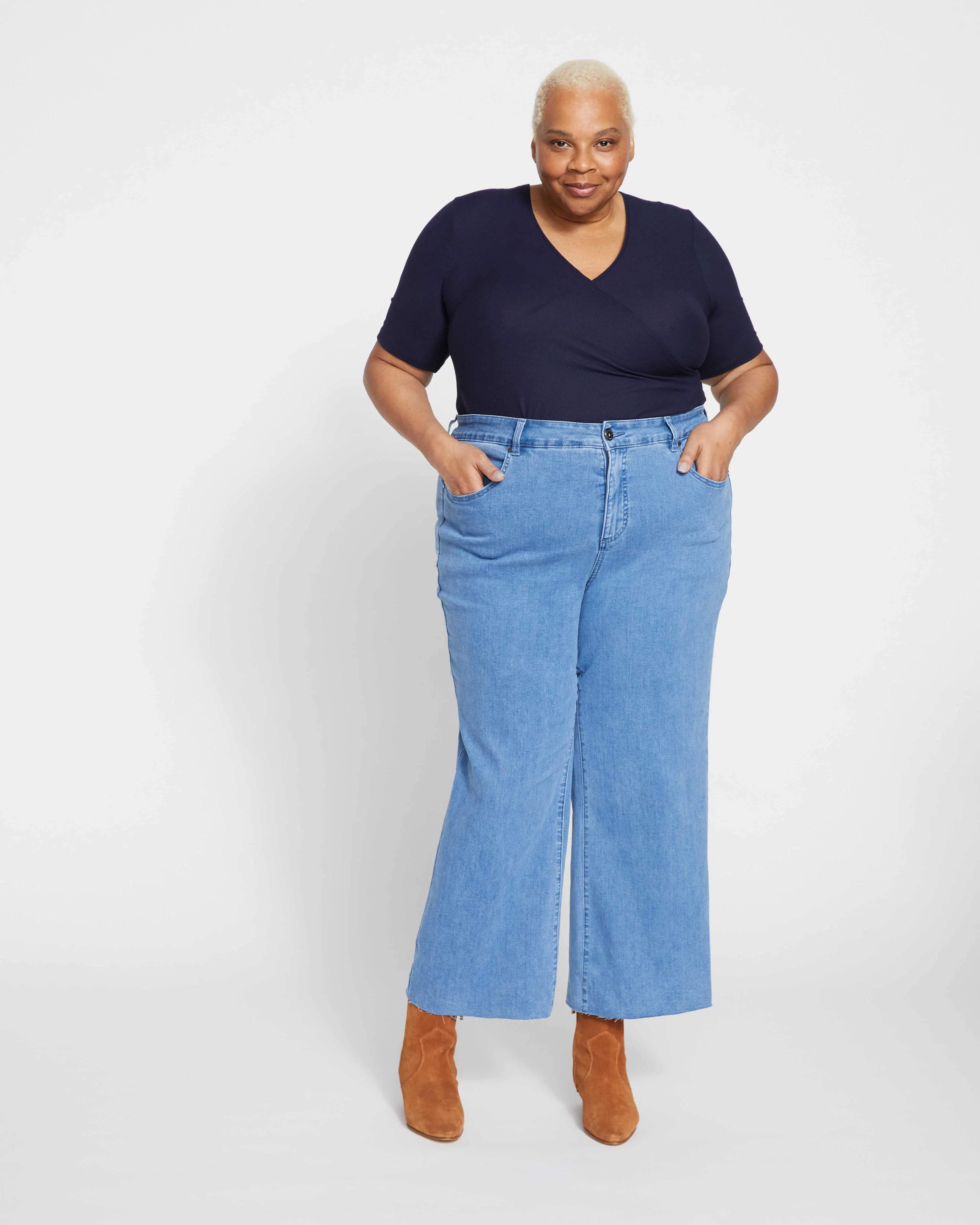 Jackie High Rise Cropped Jeans - California Blue Wash