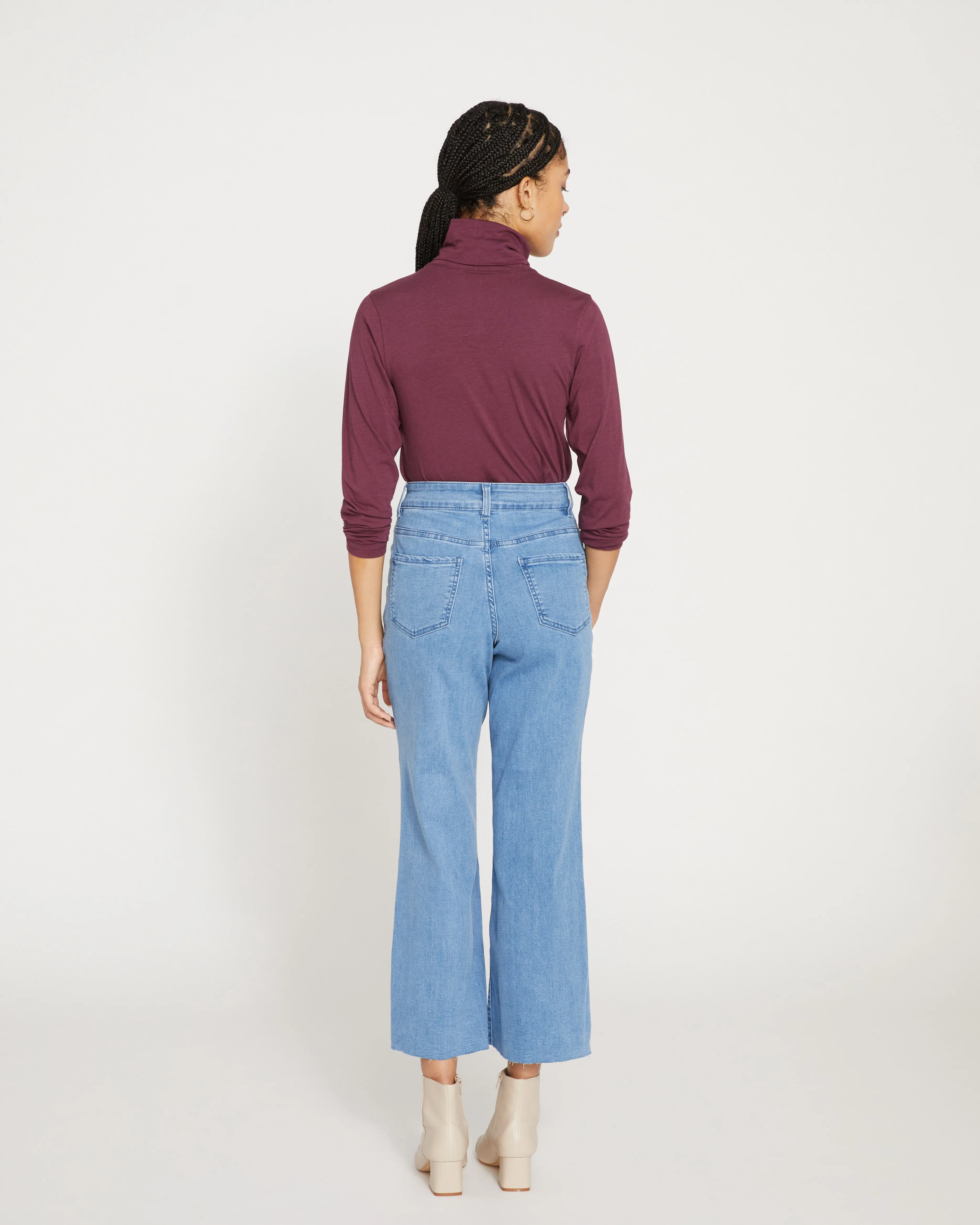 Jackie High Rise Cropped Jeans - California Blue Wash