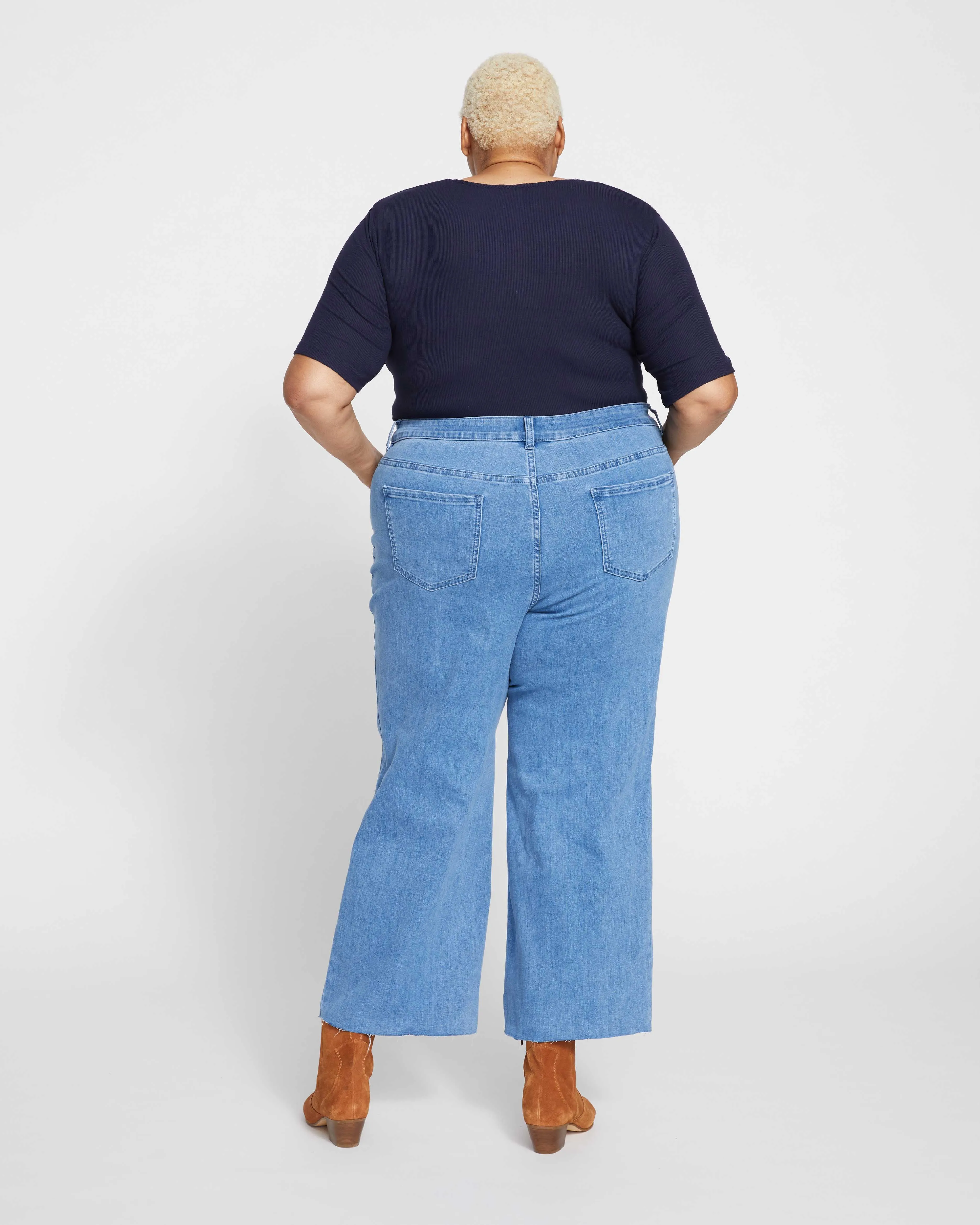 Jackie High Rise Cropped Jeans - California Blue Wash