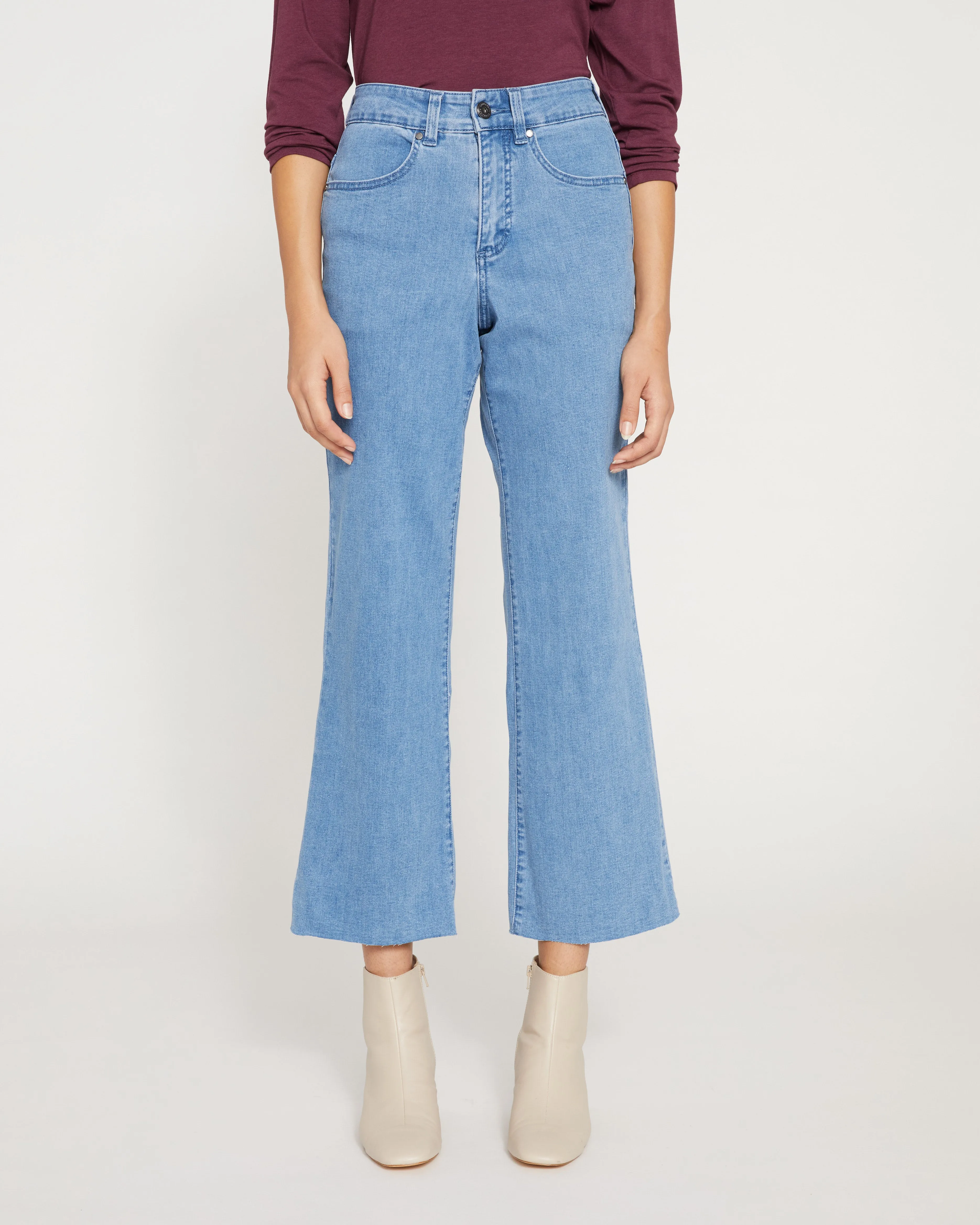 Jackie High Rise Cropped Jeans - California Blue Wash