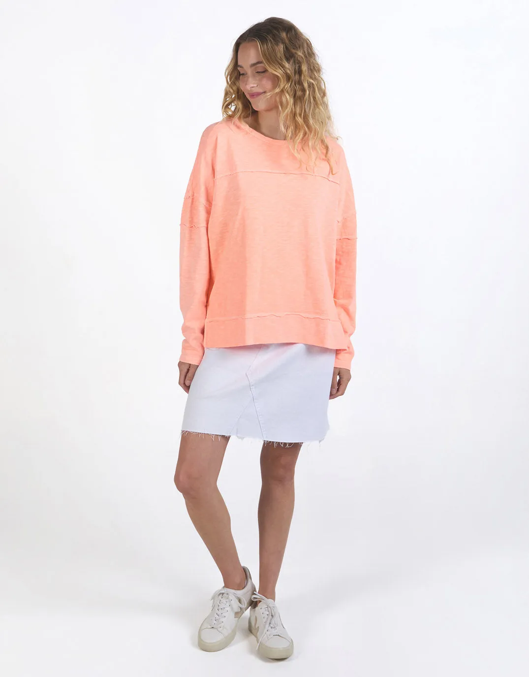 Jayne Throw On Top - Neon Peach