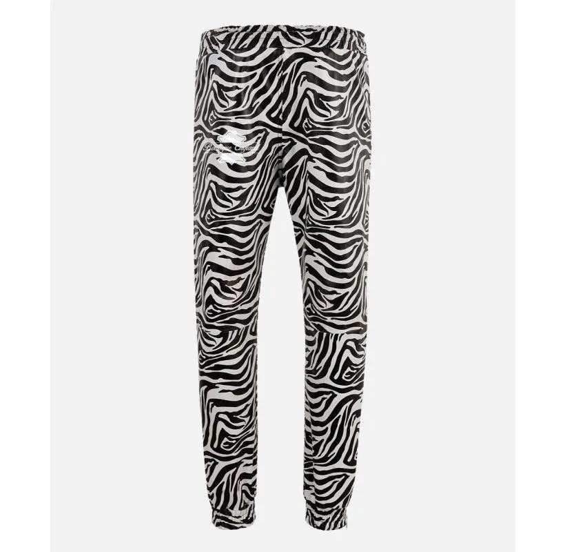 JOGGERS LADIES LEATHER PANTS JOGGING TROUSERS Zebra Print DRAW PANT