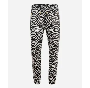 JOGGERS LADIES LEATHER PANTS JOGGING TROUSERS Zebra Print DRAW PANT