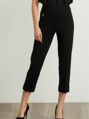 Joseph Ribkoff S Black Cuffed Capri Trousers 211000