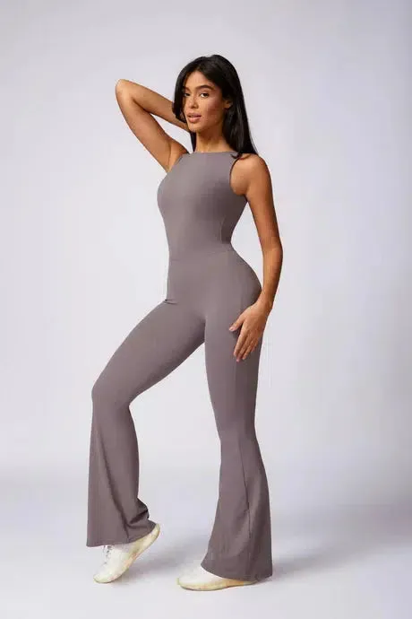 Kalani – Open-back design – Sculpting gymwear jumpsuit