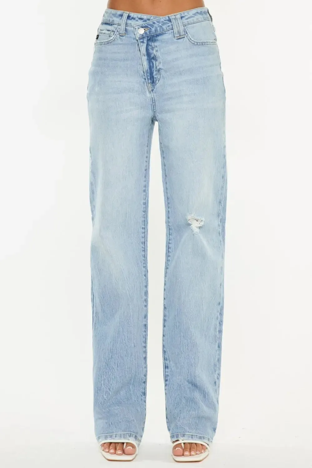 Kancan Distressed High Waist Straight Jeans