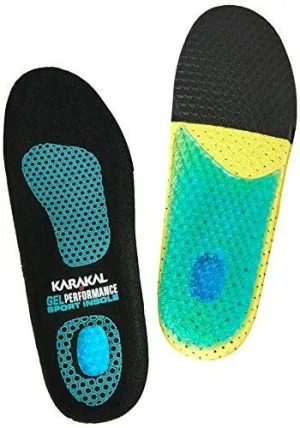 Karakal Performance Sports Trainers Shoe Insoles Shock Absorbent Gel Sole