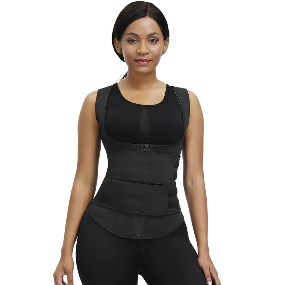 Latex Waist Trainer Vest - Double Compression Straps with Supportive Zipper!