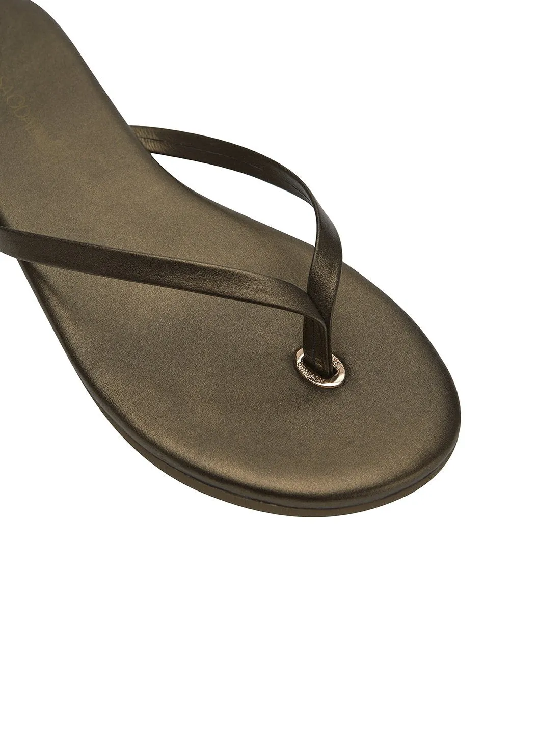 Leather Flip Flops Bronze